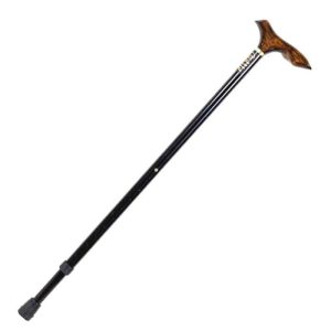 Lordi black metal cane with wooden handle TESSY model T11